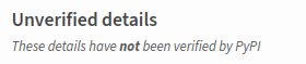 PyPI unverified